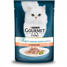 Консервы для кошек Purina Gourmet Perle, лосось, пауч, 85 г Консервы для кошек Purina Gourmet Perle, лосось, пауч, 85 г