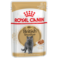BRITISH SHORTHAIR ADULT (В СОУСЕ) ВЛАЖНЫЙ КОРМ ДЛЯ КОШЕК БРИТАНСКОЙ КОРОТКОШЕРСТНОЙ ПОРОДЫ СТАРШЕ 12 МЕСЯЦЕВ, 85г